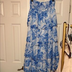 NWOT Blue Tropical Maxi Skirt🌺💙